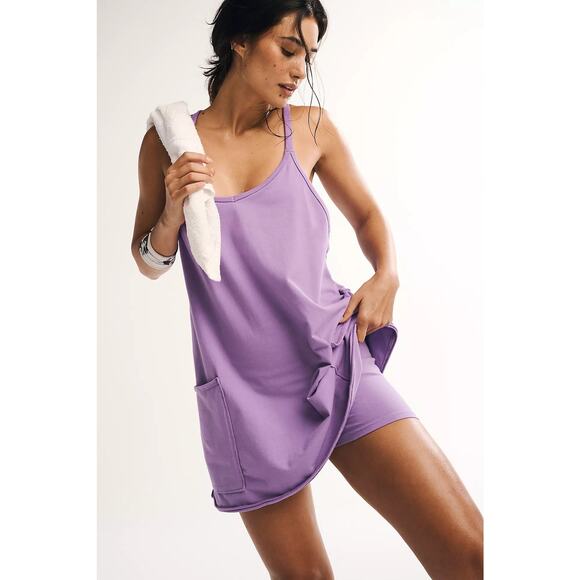 NWOT Free People Movement Superberry Hot Shot Mini Dress Romper Size Medium - Picture 2 of 14